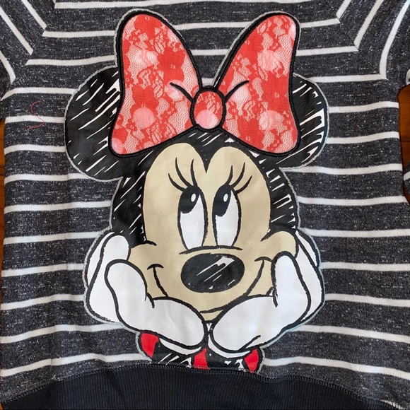 NWT 7/8 Minnie Mouse Disney top stripped Lace! M - Picture 3 of 6
